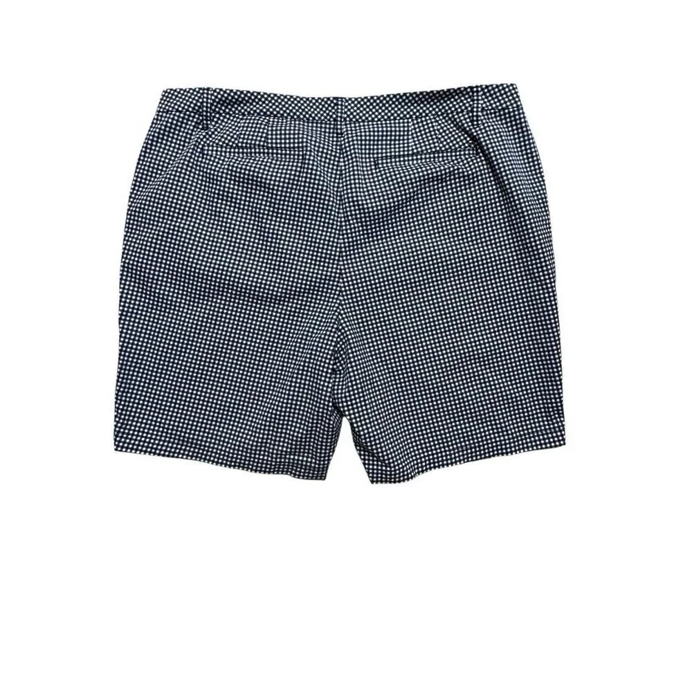 Tommy Hilfiger 22W Navy Gingham Stretch Shorts 9” Inseam